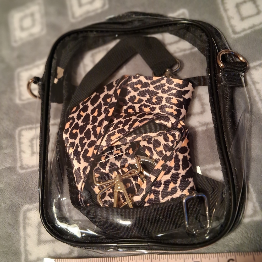 Leopard Print Clear Crossbody Bag